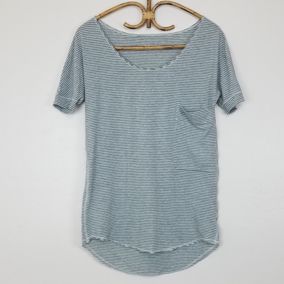 lululemon athletica Tops - Lululemon Ravi Tee Vitasea Gray Stripe Size 8